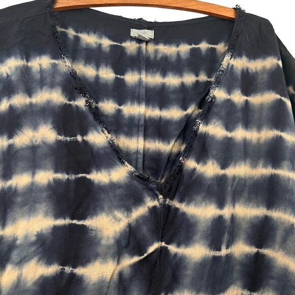 Ecote Womens Tie Dye Raw Edge Boxy Oversized Vneck Sleeveless Blouse Top Medium - Picture 2 of 5